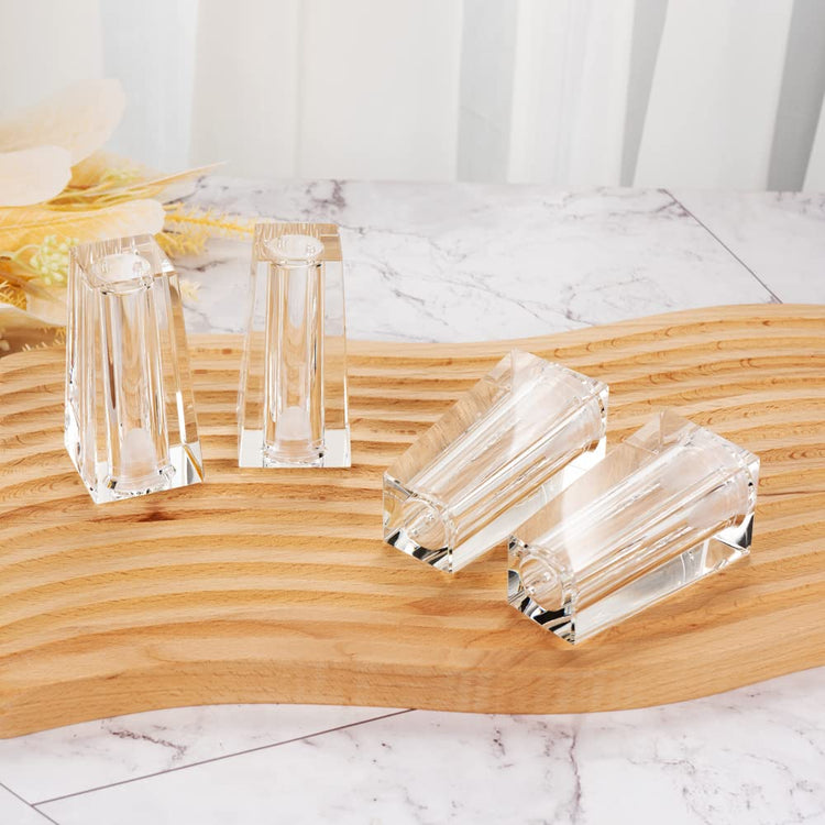 Salt and Pepper Shaker Set Spice Dispenser Refillable Design Cut Crystal Seasoning Shaker Kitchen Decor for Cooking Table (4 Count)