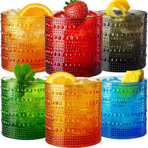 Plastic Hobnail Drinking Glasses Set of 6 Neutral Tones Cups 10oz