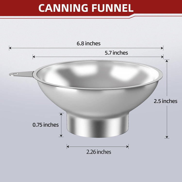 Standard Mason Jar Funnel with Strainer,Large Metal Funnel for transferring Milk, Juice, Oils, flavorings