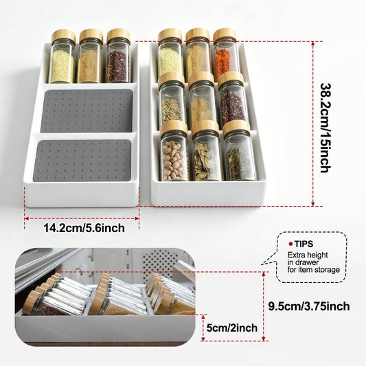 Small spice drawer organizer insert