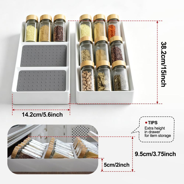Small spice drawer organizer insert