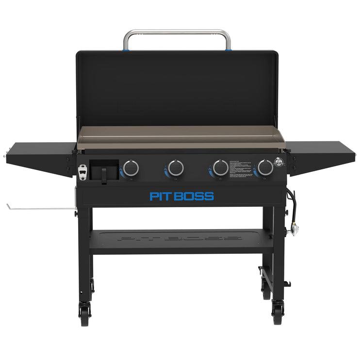 4 Burner Propane Gas Deluxe Fold & Go Portable Griddle Grill with Hard Cover