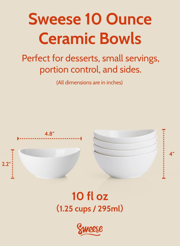 Porcelain Bowls Set 5 Inch (4 Count)