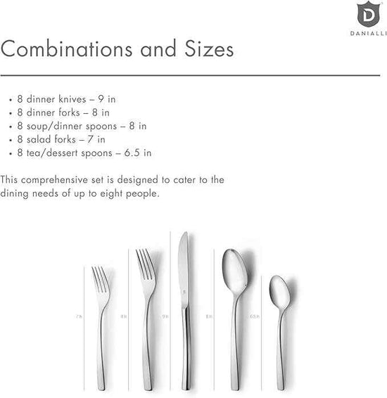 Modern Sleek Silverware Set - 18/10 Stainless Steel Flatware Set for Elegant Dining - Dishwasher Safe Cutlery Set - Built to Last Commitment (40-Piece)