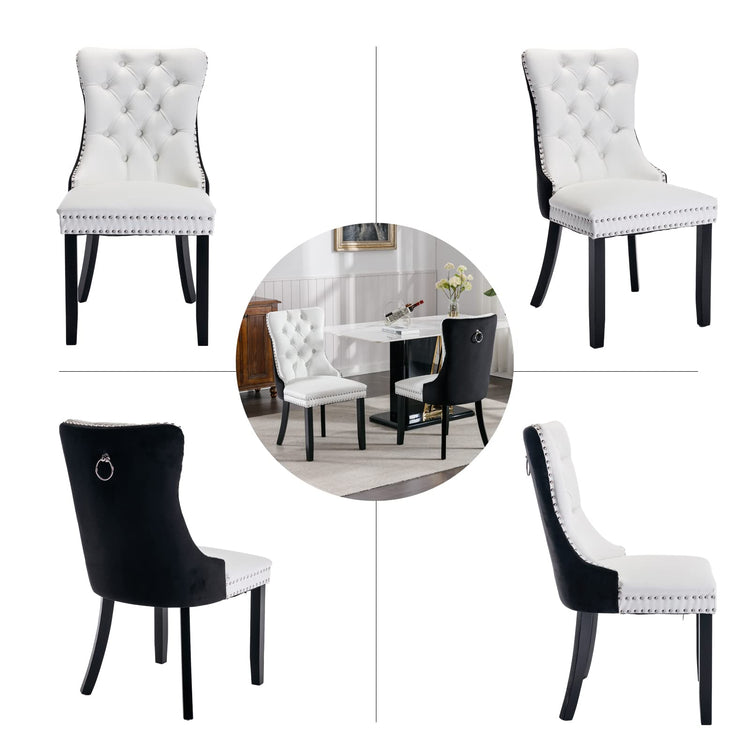 Black and White Dining Chairs Set of 2 (2 Count)