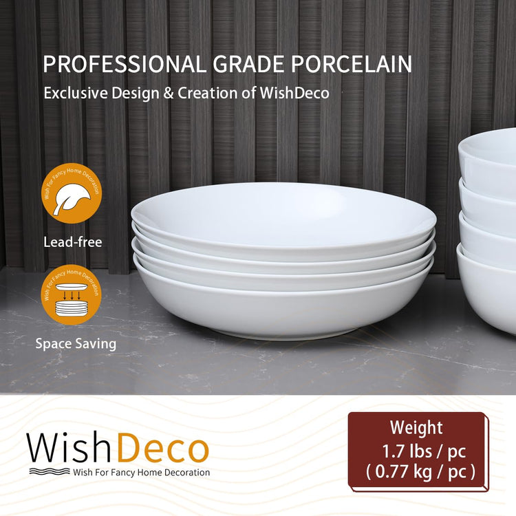 White Pasta Bowls Set of 4 (4 Count)