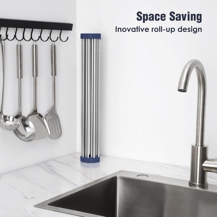 Roll Up Dish Drying Rack Over Sink