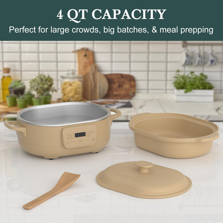 4 Quart Programmable Slow Cooker with Flexible Easy Programming