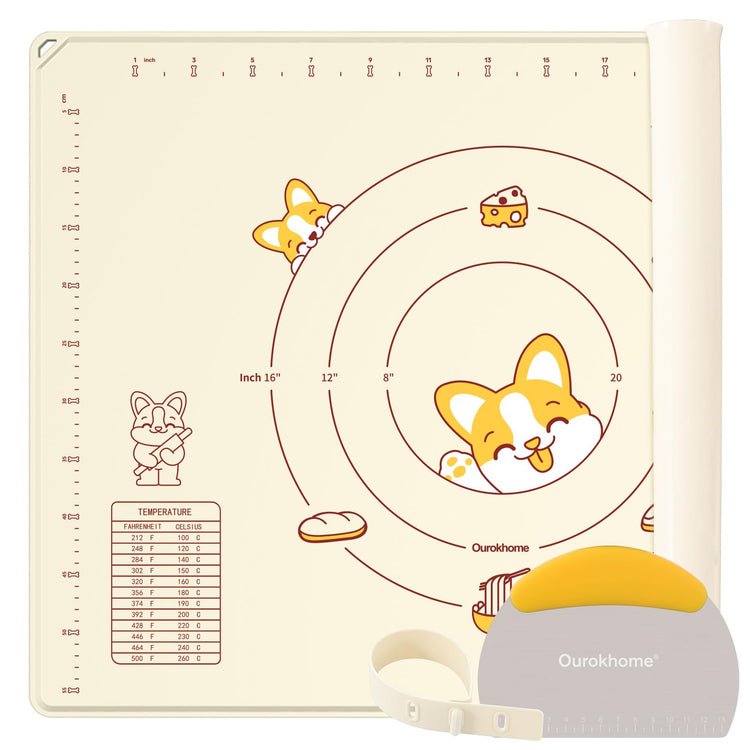 Silicone Baking Mat Sheet and Pastry Dough Cutter