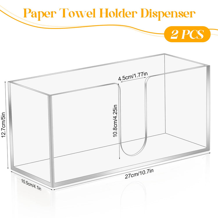 2Pack Acrylic Countertop Paper Towel Dispenser (2 Count)