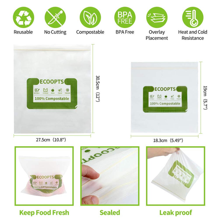 100% Compostable Large Gallon Zip Bag