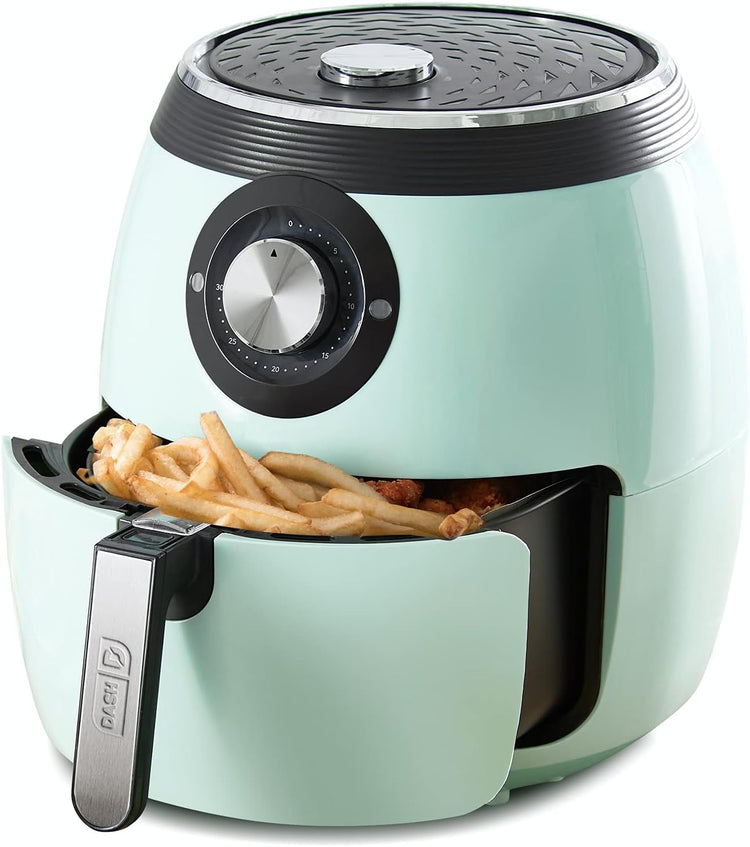DASH Deluxe Electric Air Fryer + Oven Cooker with Temperature Control, Non-stick Fry Basket, Recipe Guide + Auto Shut Off Feature, 1700-Watt, 6 Quart - Aqua