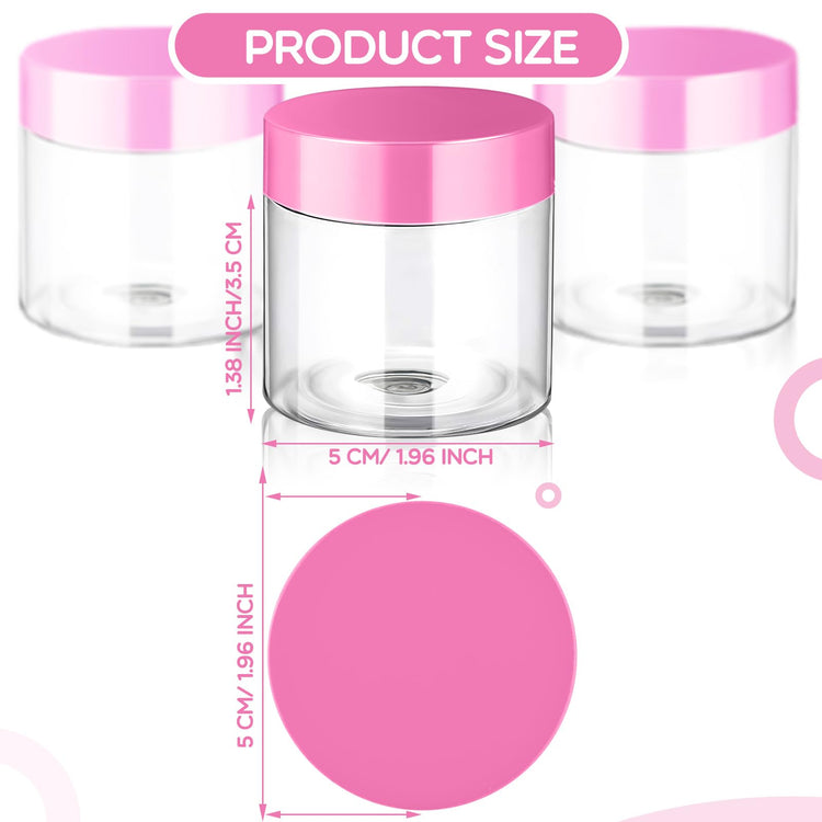 6 Pack 2 oz Plastic Jars Containers with Lids Wide (6 Count)
