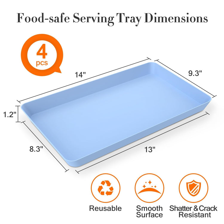 4 pcs Serving Tray for Entertaining (4 Count)