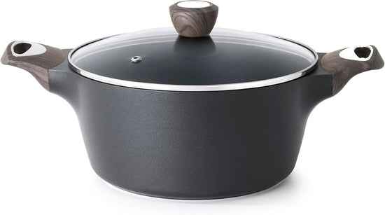 SENSARTE Nonstick Stock Pot with Lid, 2.6/4.5/6.6 QT Soup Pot Casserole Pot, Healthy Pasta Pot, Large Deep Cooking Pot, Big Sauce Pot Stew Pot, Induction Compatible, PFOA PFOS APEO Free, Black - Nestoria