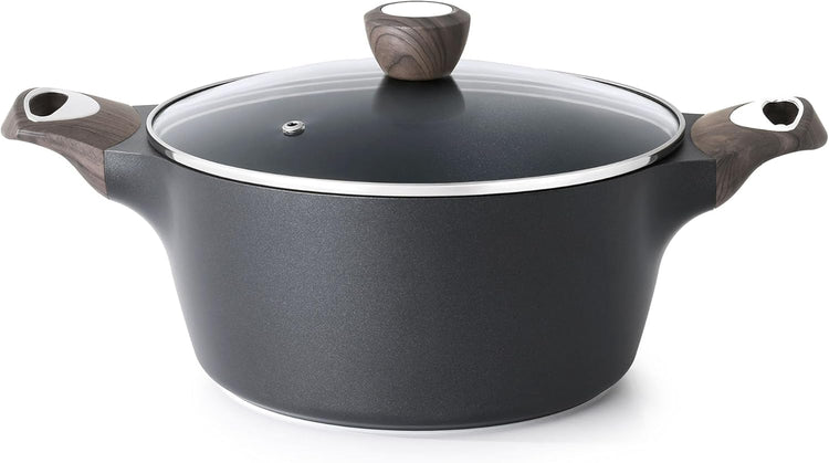 SENSARTE Nonstick Stock Pot with Lid, 2.6/4.5/6.6 QT Soup Pot Casserole Pot, Healthy Pasta Pot, Large Deep Cooking Pot, Big Sauce Pot Stew Pot, Induction Compatible, PFOA PFOS APEO Free, Black - Nestoria