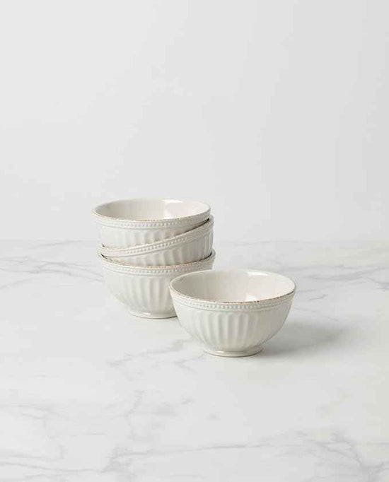 Lenox 895719 French Perle Groove All-Purpose Bowls, Set Of 4 White