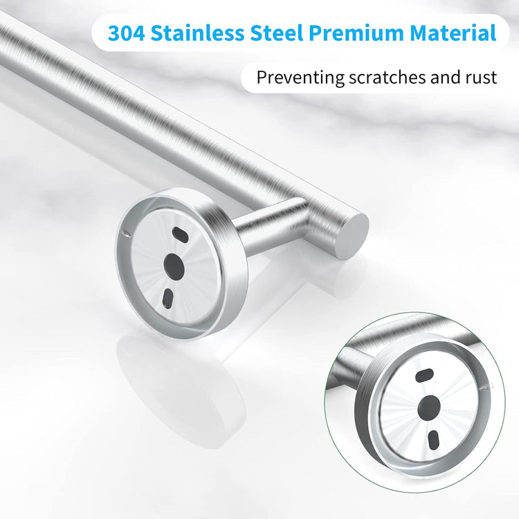 Cilee 2 Pieces Brushed Nickel Bathroom Towel Bar, 24 Inch Double Towel Racks,Bathroom Towel Holder Towel Hanger for Bathroom Stainless Steel Wall Mount