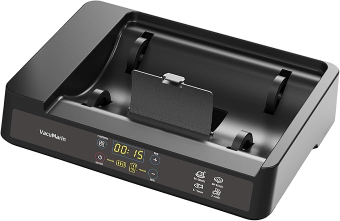 15 Minute Vacuum Tumbler Marinator for Meat Vegetable with Leak Proof Clip and Free Meat Tenderizer