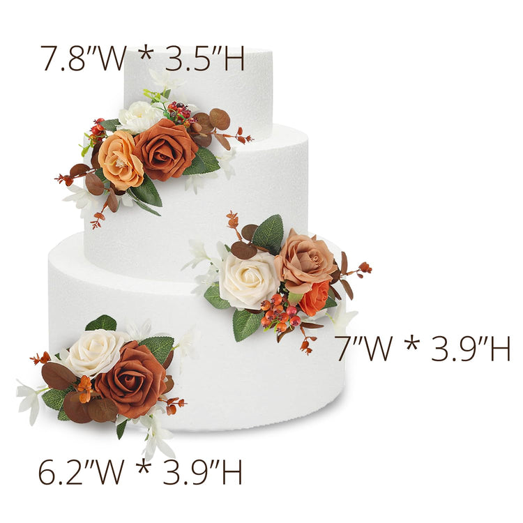 3Pcs Premade Cake Flowers (3 Count)