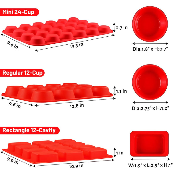 Silicone Muffin Pan (3 Count)