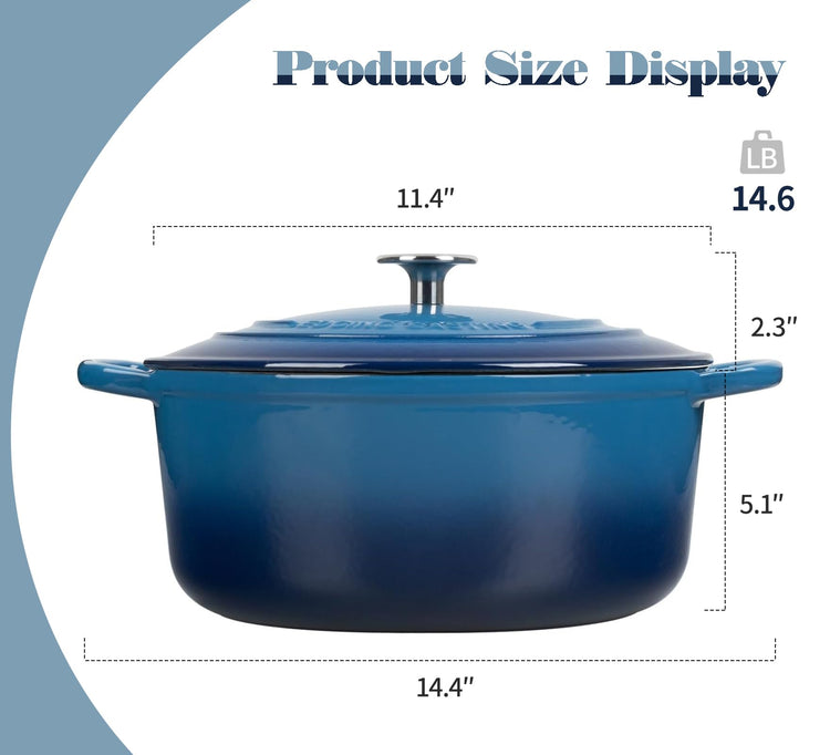 Enameled Cast Iron Dutch Oven Pot with Lid