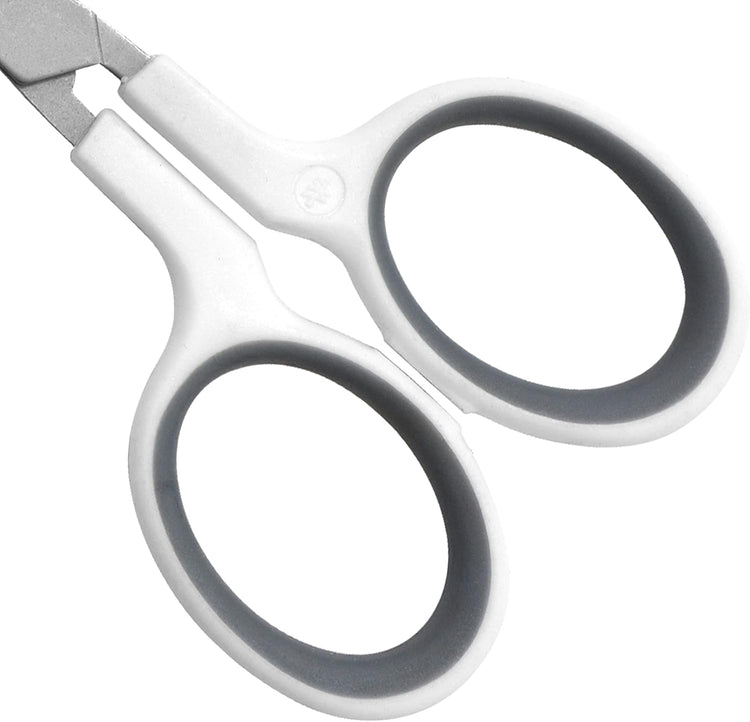Westcott 4" Embroidery Scissors with Straight Titanium-Bonded Blades for Crafting, Sewing & More (White/Gray)