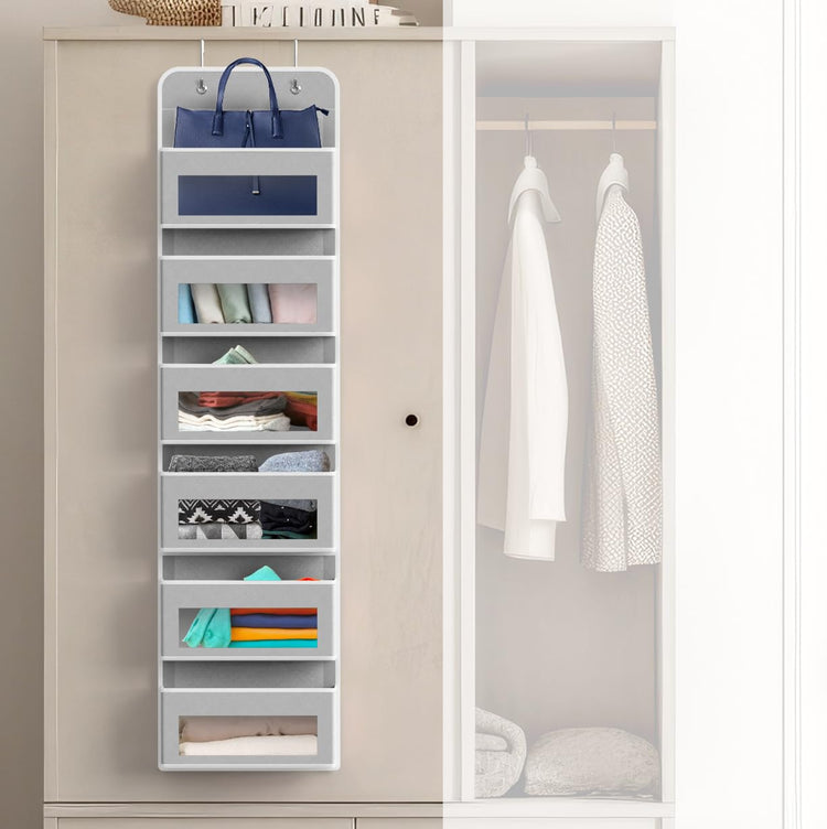 6 Clear Window Pocket Over Door Hanging Organizer