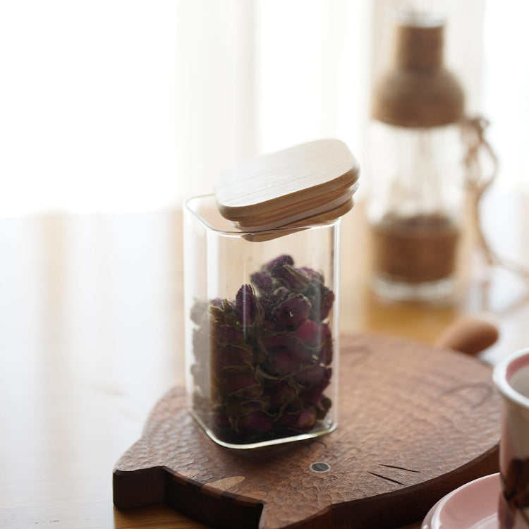Glass Food Storage Jars Square 8oz (12 Count)