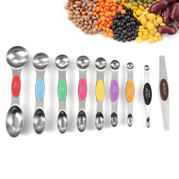 19 Piece Magnetic Measuring Cups and Spoons Set with Lid