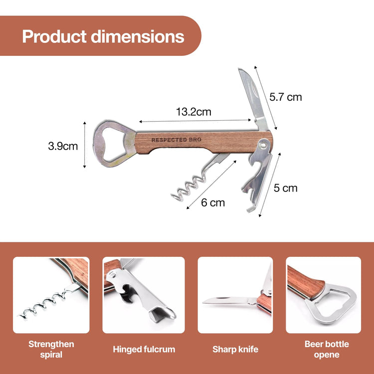 Multifunctional Corkscrews Wine Opener with Foil Cutter and Bottle Opener
