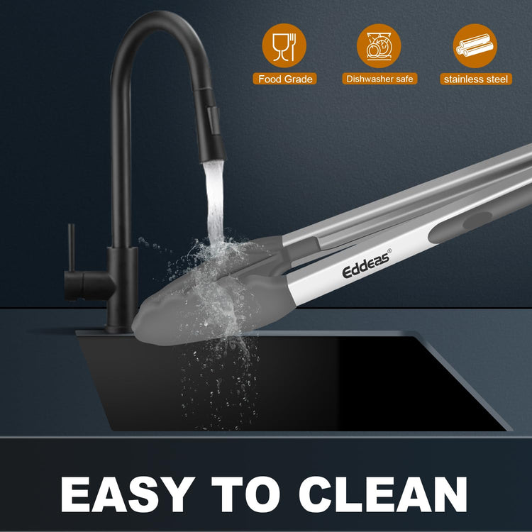 Kitchen Tongs Up To 600°F Silicone Tongs for Cooking 7 (3 Count)