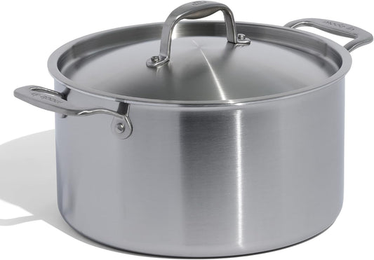 Made In Cookware - 8 Quart Stainless Steel Stock Pot With Lid - 5 Ply Stainless Clad - Professional Cookware - Crafted in Italy - Induction Compatible - Nestoria