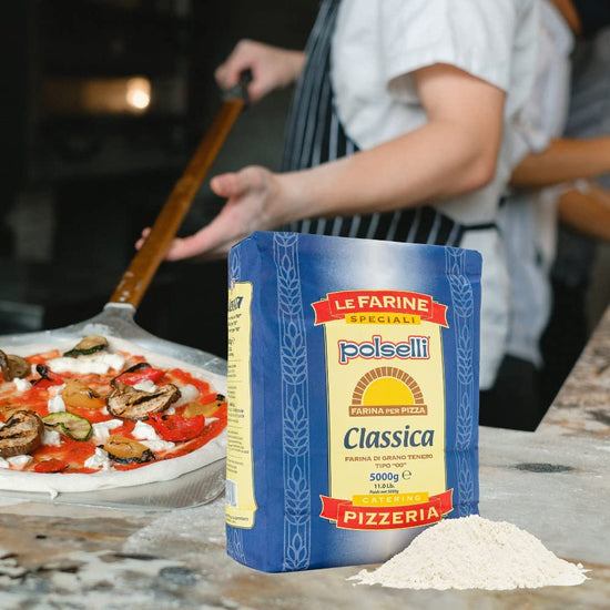 POLSELLI Classica, Tipo "00" Double Zero Flour Extra Fine, 11 lbs (5 kg), Neapolitan Italian Pizza, Bread, Pasta, and more, All Natural, Unbleached, Unbromated, No Additives - Nestoria