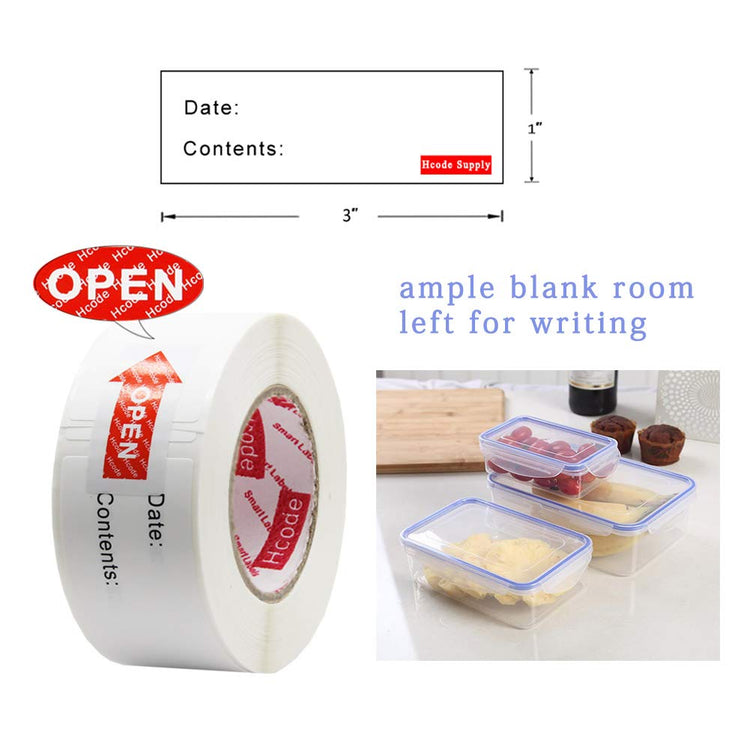 1 x 3'' Self Adhesive Removable Freezer Food Storage Labels (600 Count)