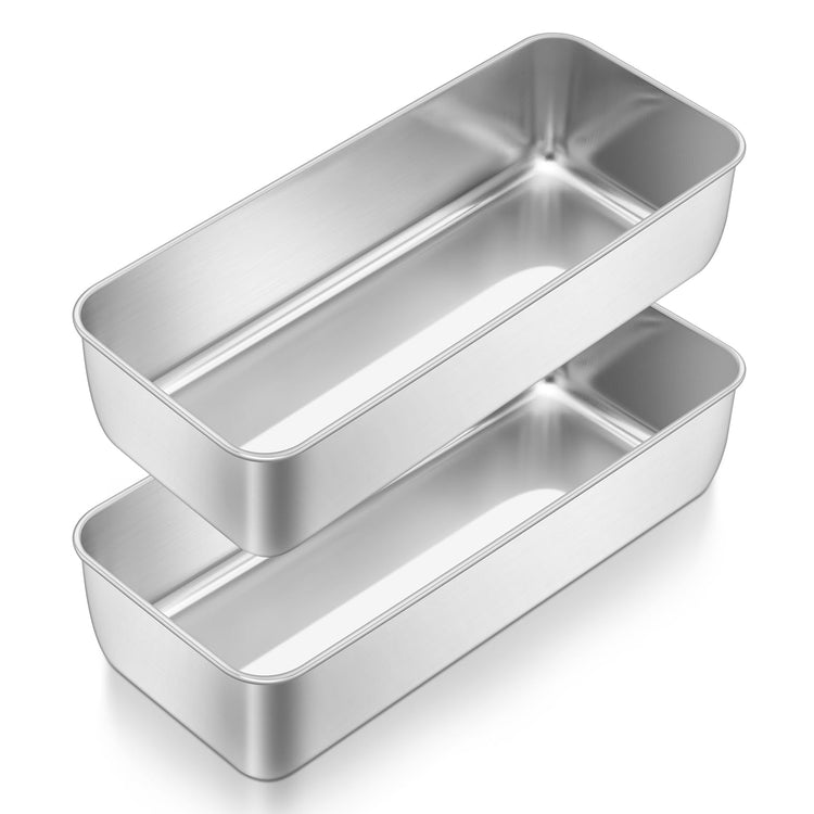 Loaf Pan 12 x 5 Inch Stainless Steel Loaf Pans for Baking Bread (2 Count)