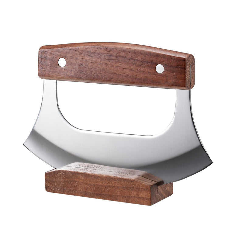 Ulu Knife with Stand for Cutter Pizza Meat Vegetables Herb Salad