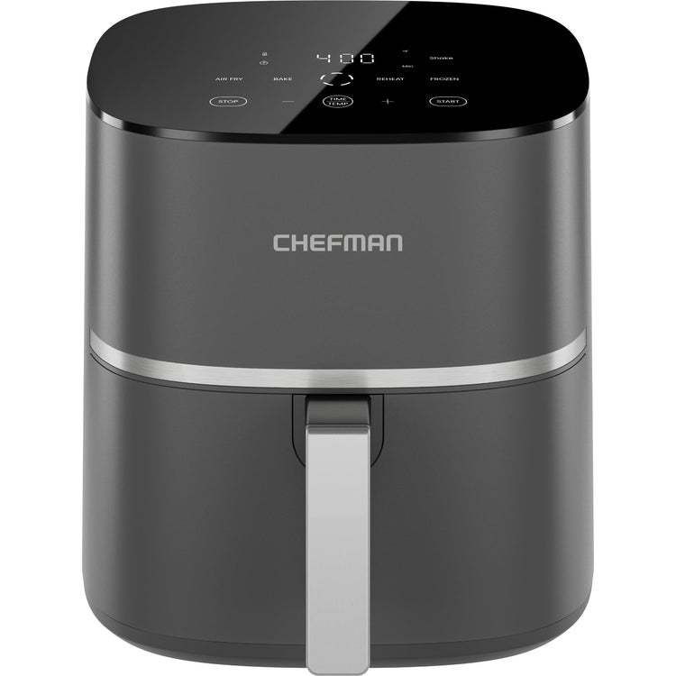 TurboX 4-in-1 Air Fryer, 5-Quart Airfryer for Extra Crispy Chicken, Fries, Wings, and More, Air Fry, Bake, Reheat, and Frozen Functions, Digital Touch Controls, Dishwasher Safe - Gray