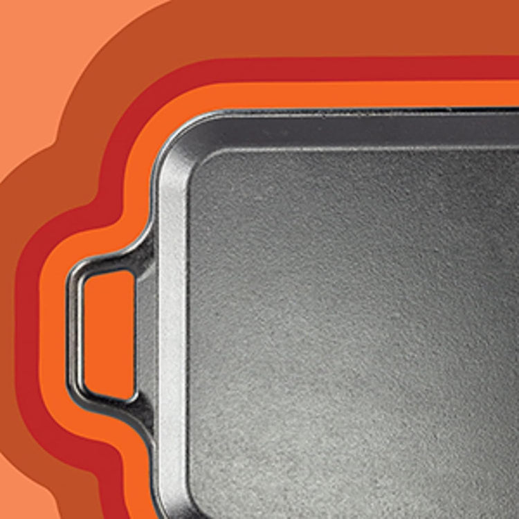 Lodge BOLD 12 Inch Seasoned Cast Iron Square Griddle with Loop Handles, Design-Forward Cookware - Nestoria