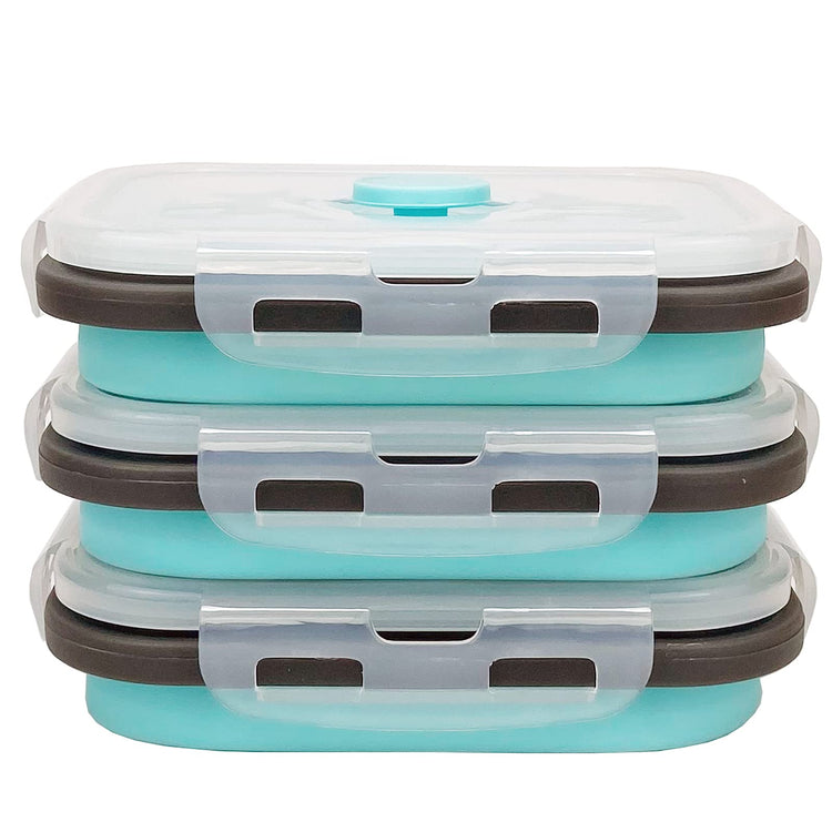 3piece Collapsible Food Storage Containers with Lids (3 Count)
