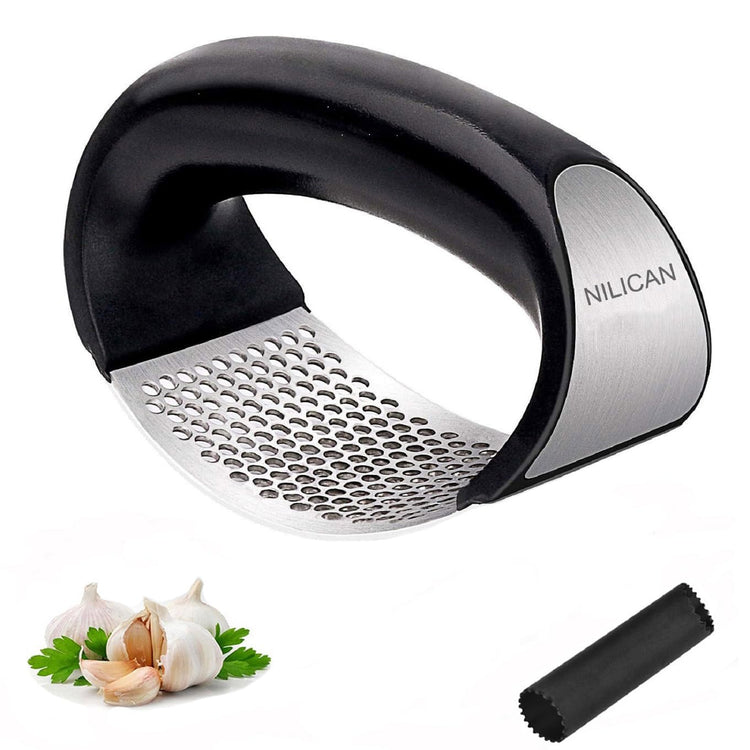 Garlic press kitchen tool garlic peeler stainless steel professional ginger crusher ergonomic labor