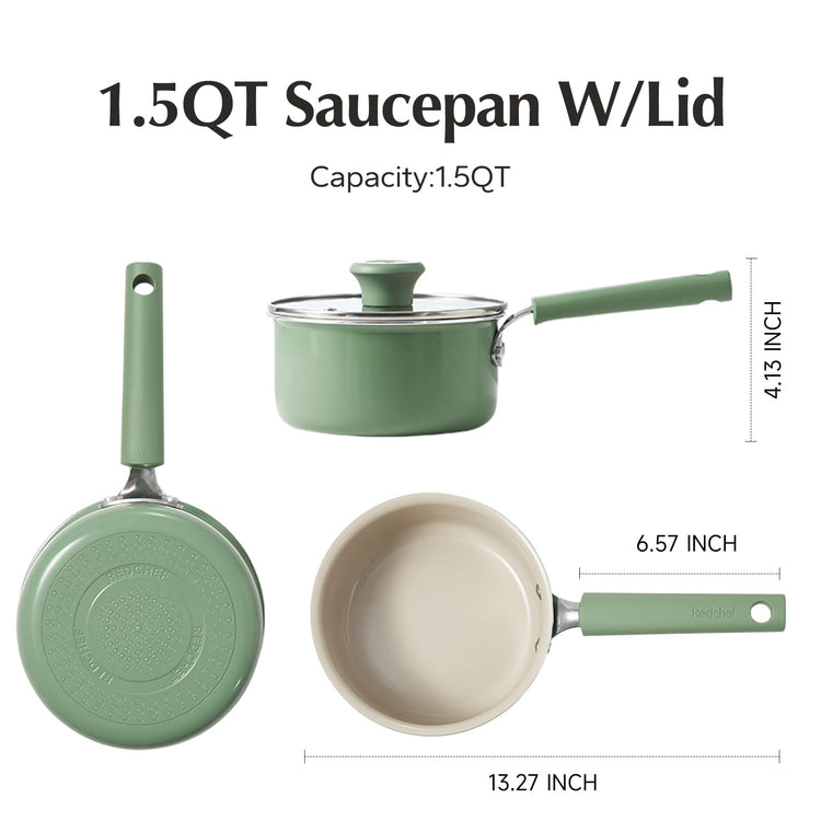Ceramic Nonstick Saucepan with Lid