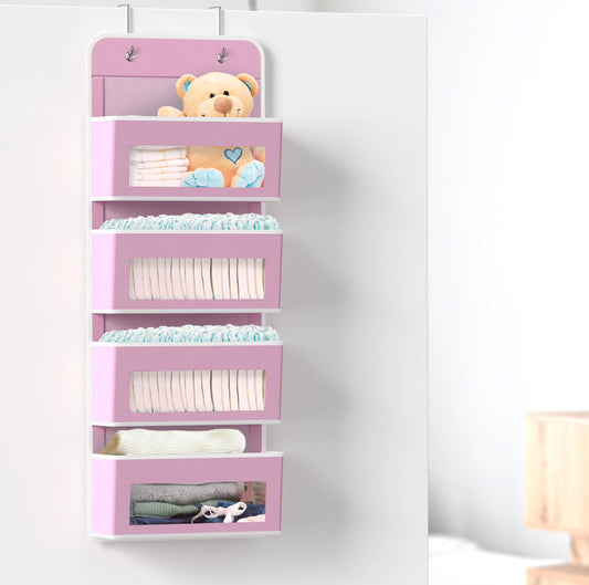 4 Clear Window Pocket Over Door Hanging Organizer