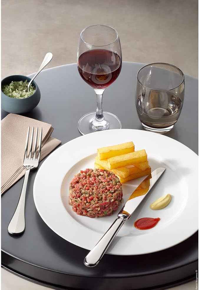 Degrenne Luxury French Cutlery Set - 5 Piece Silverware Set, Includes Forks, Spoons & Knife, Stainless Steel Flatware, Dishwasher Safe, Made in France - Blois