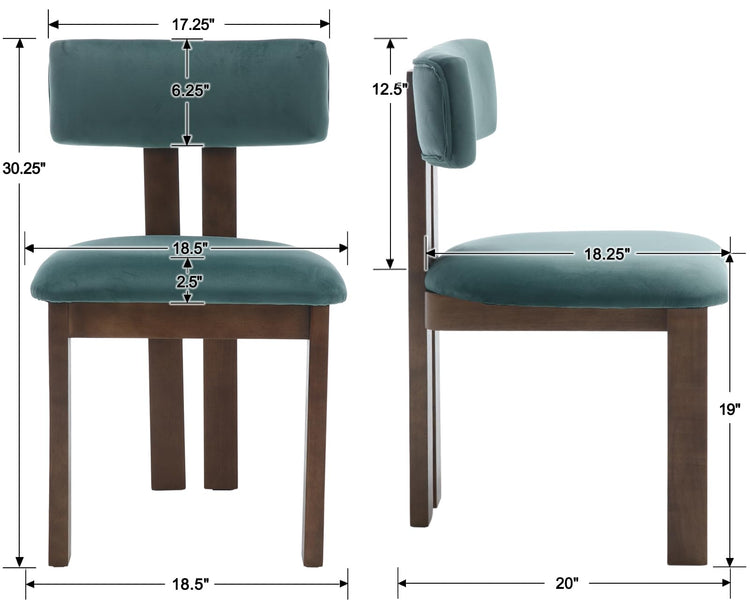 Dining Chairs Set of 4 Velvet Diner Chairs Modern Wood Chairs for Kitchen and Dining Room (4 Count)