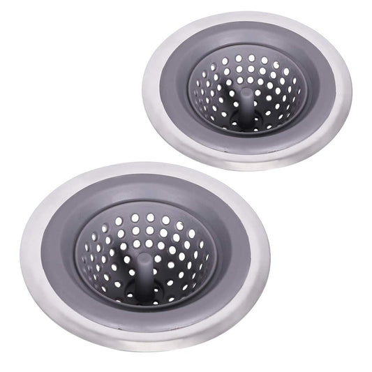 2 Pack Kitchen Sink Drain Strainer Silicone Stainless (2 Count)