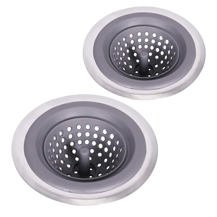 2 Pack Kitchen Sink Drain Strainer Silicone Stainless (2 Count)
