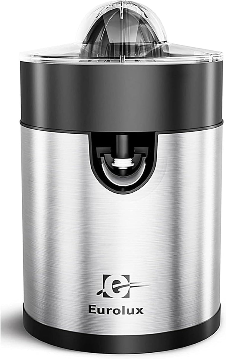 Eurolux Electric Orange Juicer, Sleek Effortless Citrus Juice Squeezer for Lemon, Lime, Grapefruit | Powerful Motor, Easy to Clean, Removable Dishwasher-Safe Parts