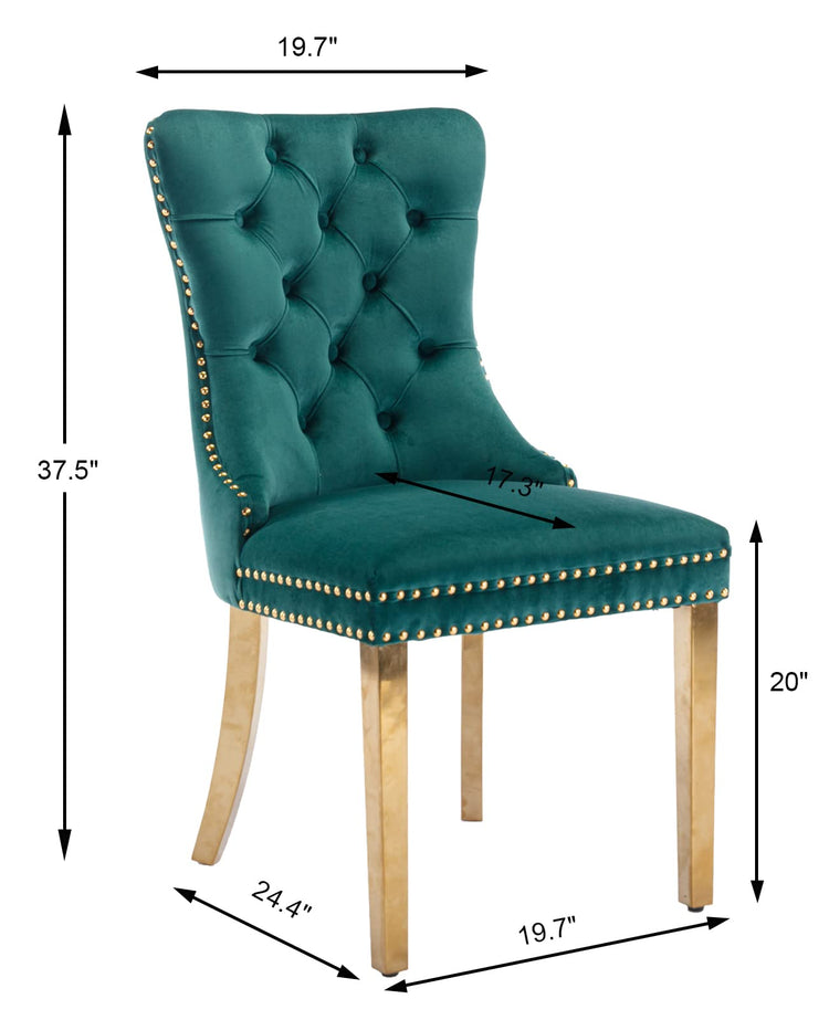 Green Velvet Dining Chairs Set of 4 (4 Count)