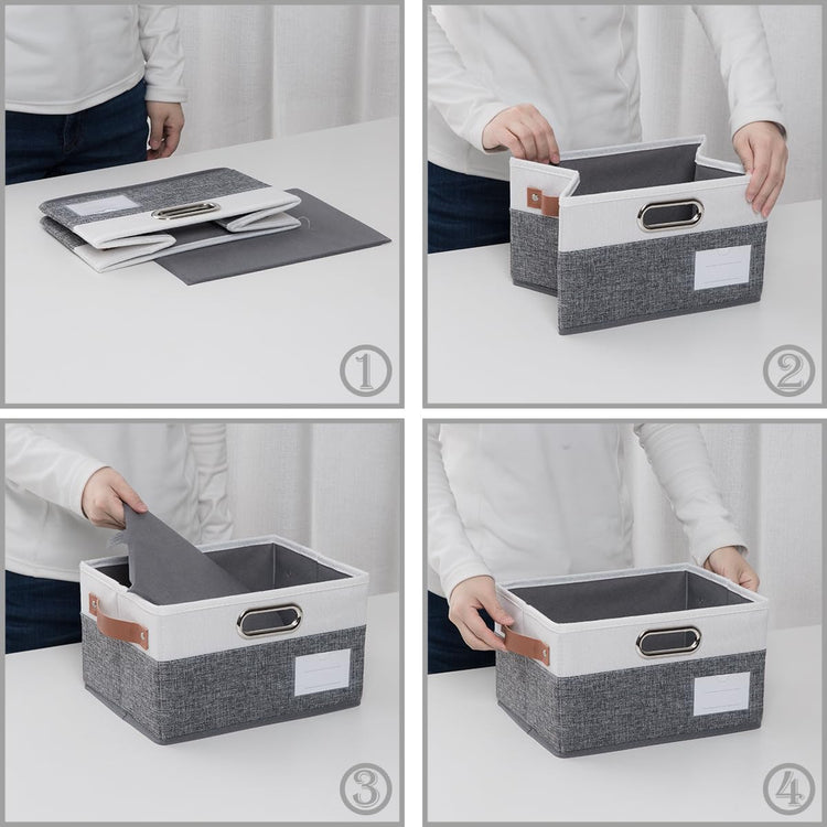 Foldable Storage Bins with Handles [3 (3 Count)